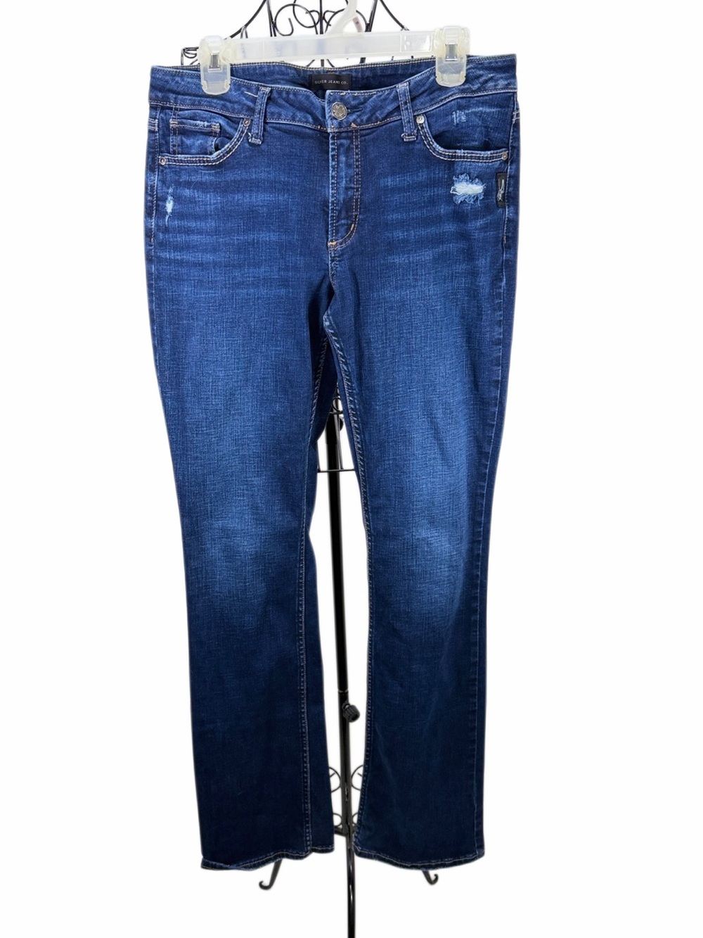 Silver Jeans Co Elyse Slim Boot Jeans W31 L35 Distressed Long